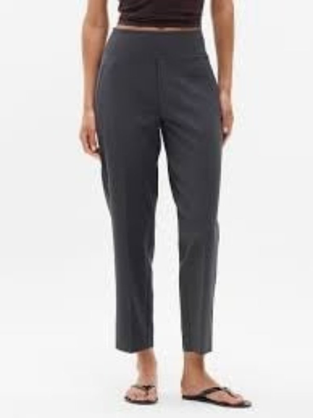 Athleta Endless High Rise Pants Size 4 Tall Gray Office Casual Pull On 533636-21